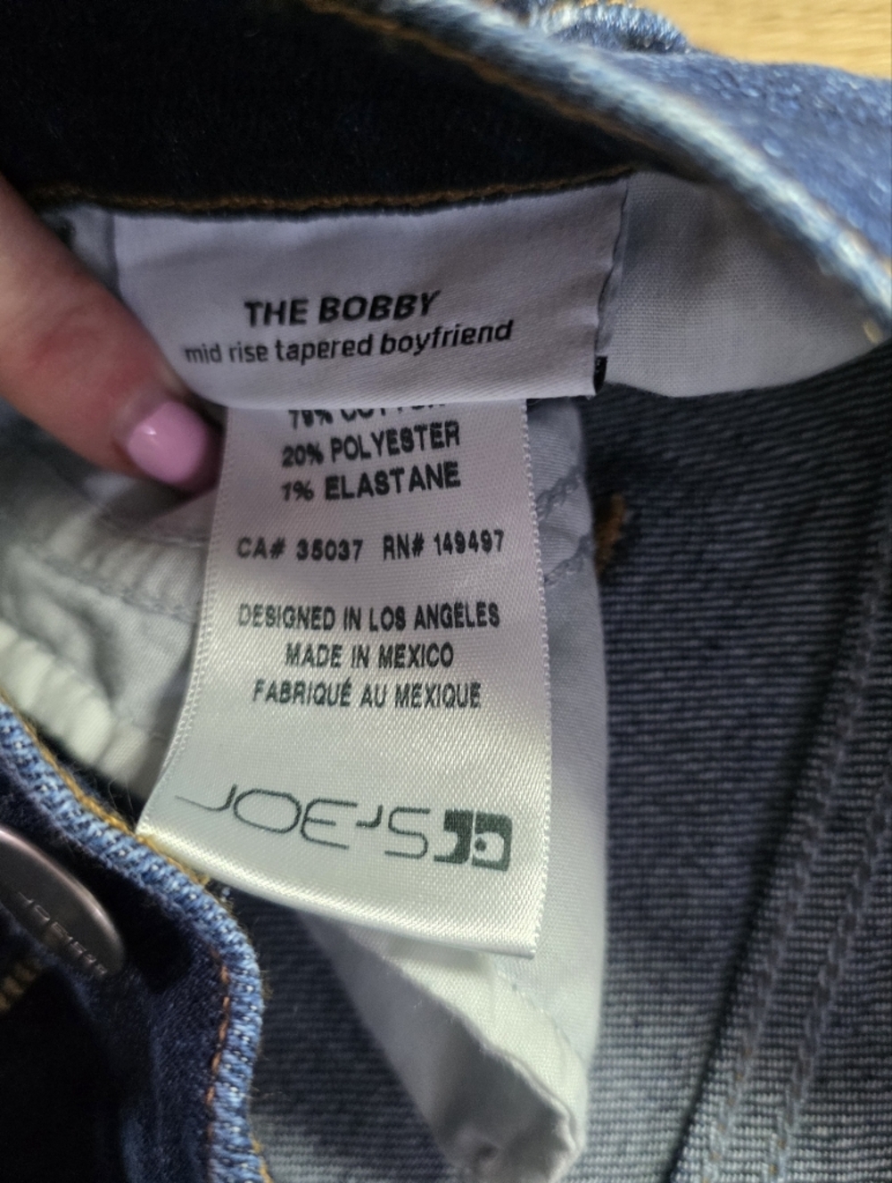 BNWOT JOES JEANS - THE BOBBYMID RISE TAPERED BOYFRIEND JEAN - 27 - RETAIL $188 - Picture 4 of 4